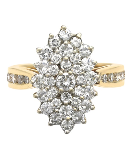 Diamond Cluster Marquise Shaped Ring